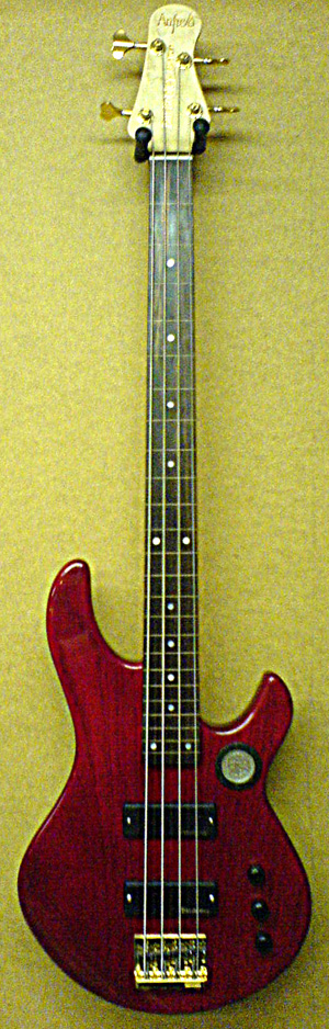 Fretless 4 string bass for Bill Hobley by Tom Anfield.